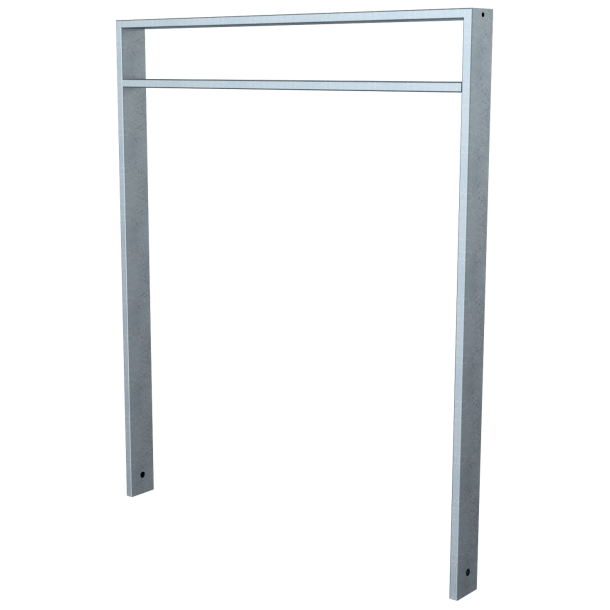 Lean-on hoop made of steel tube | Square tube, 80 x 20 mm | with cross bar (small distance) | total width: 1000 mm | hot-dip galvanized